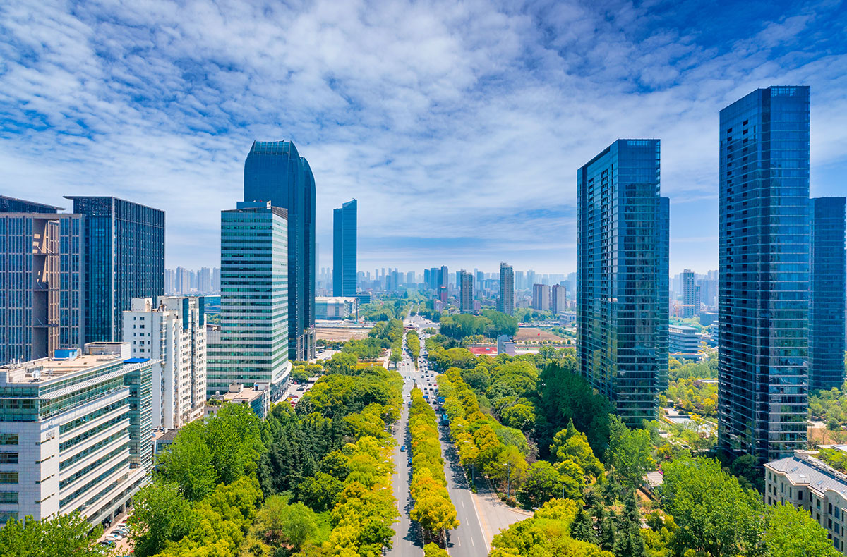 city buildings with greenery